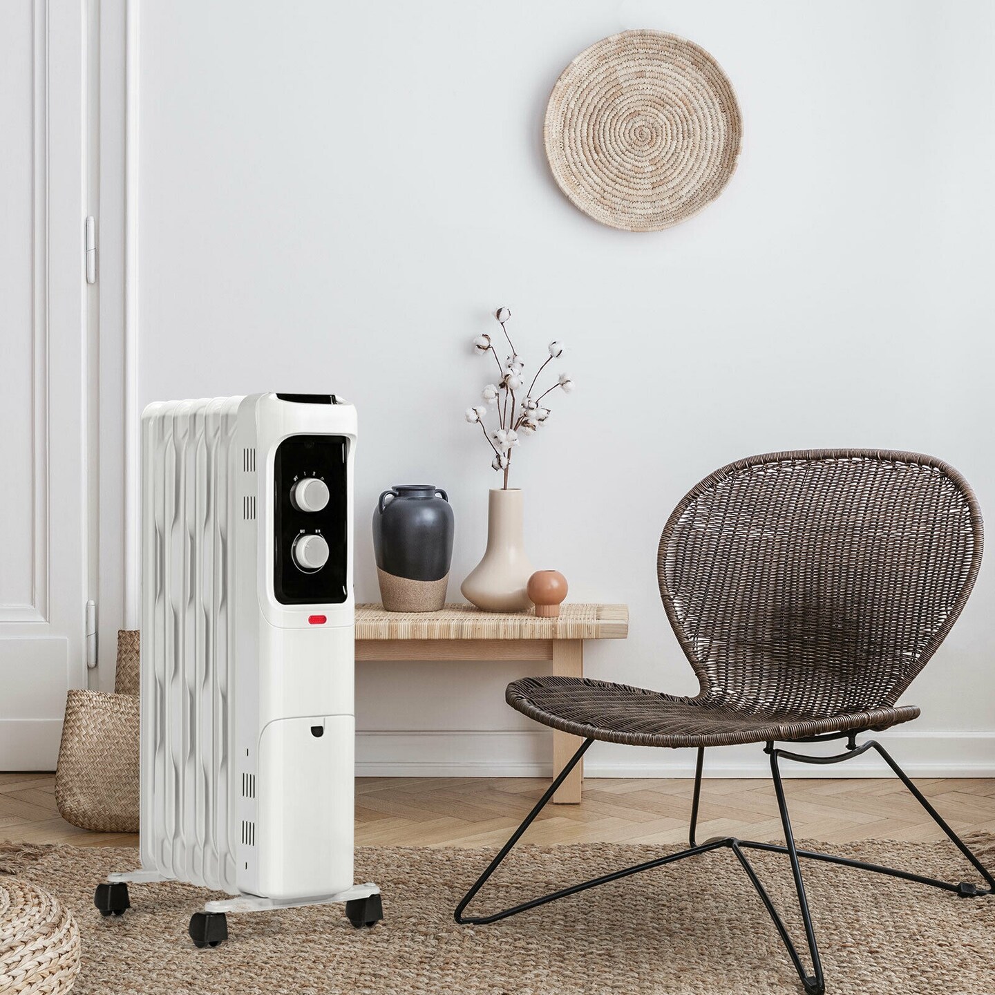 Oil Filled Portable Radiator Space Heater with Adjustable Thermostat