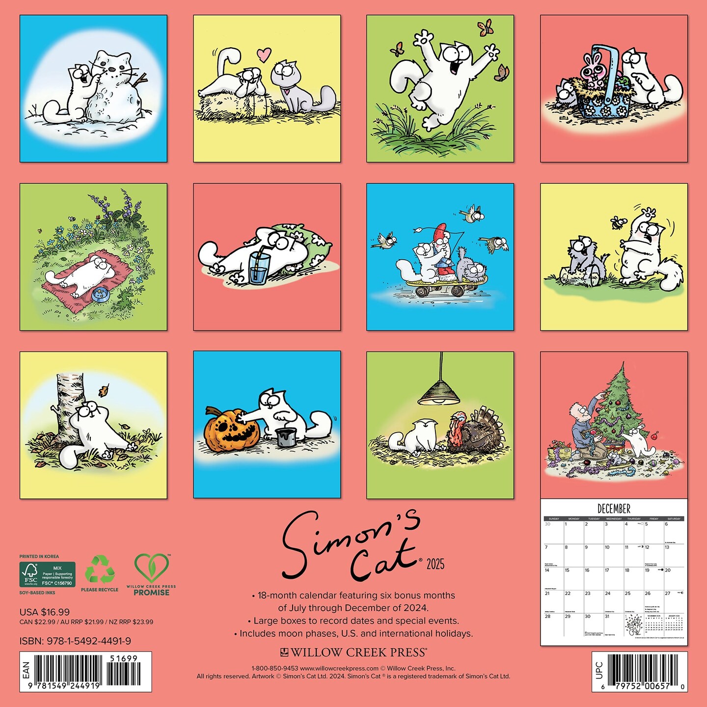 Simon&#x27;s Cat 2025 Wall Calendar