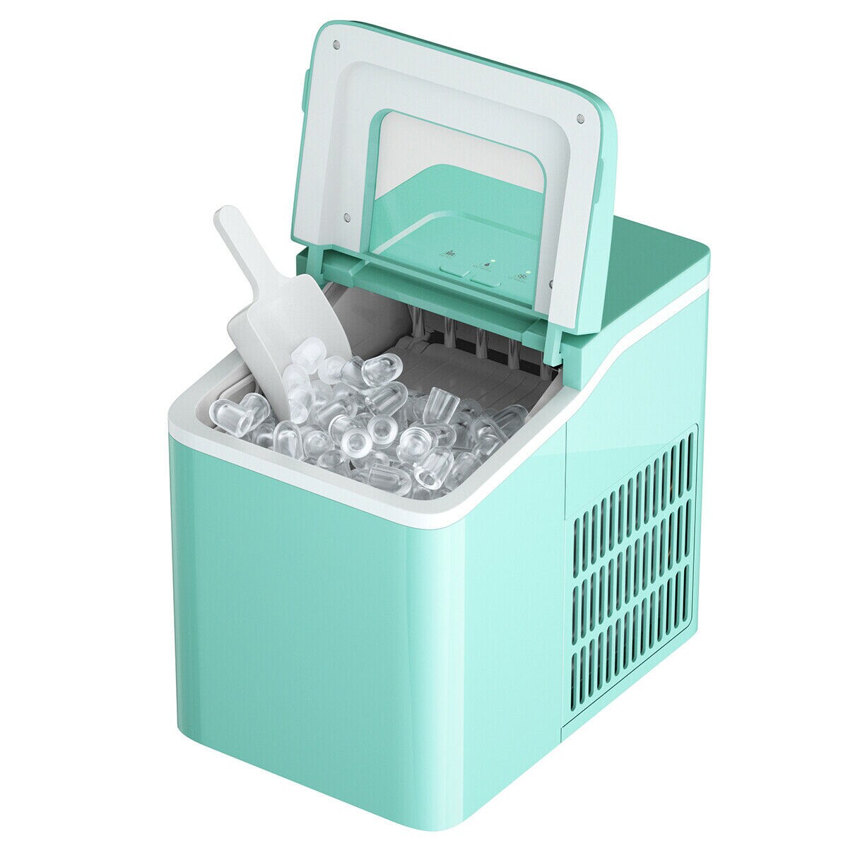 Compact and Portable Countertop Ice Maker Machine with Scoop