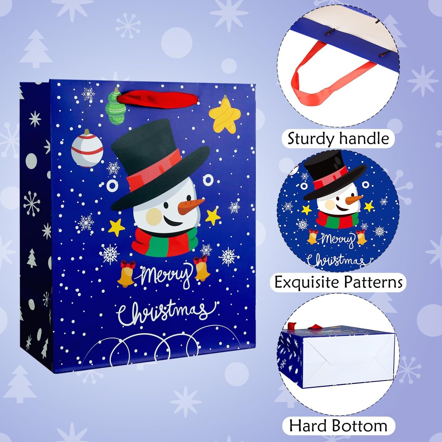 12 Pack Christmas Paper Gift Bags Assorted Sizes with Tissue Paper, Christmas Treat Gift Bags Bulk with Handles, Christmas Goodie Bags for Kids Gifts, Xmas Gift Bags Party Favors