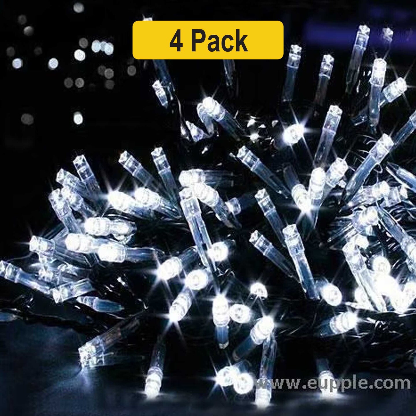 Extra-Long 400 LED String Lights — Clear Cable, 8 Effects, 96ft, Connectable