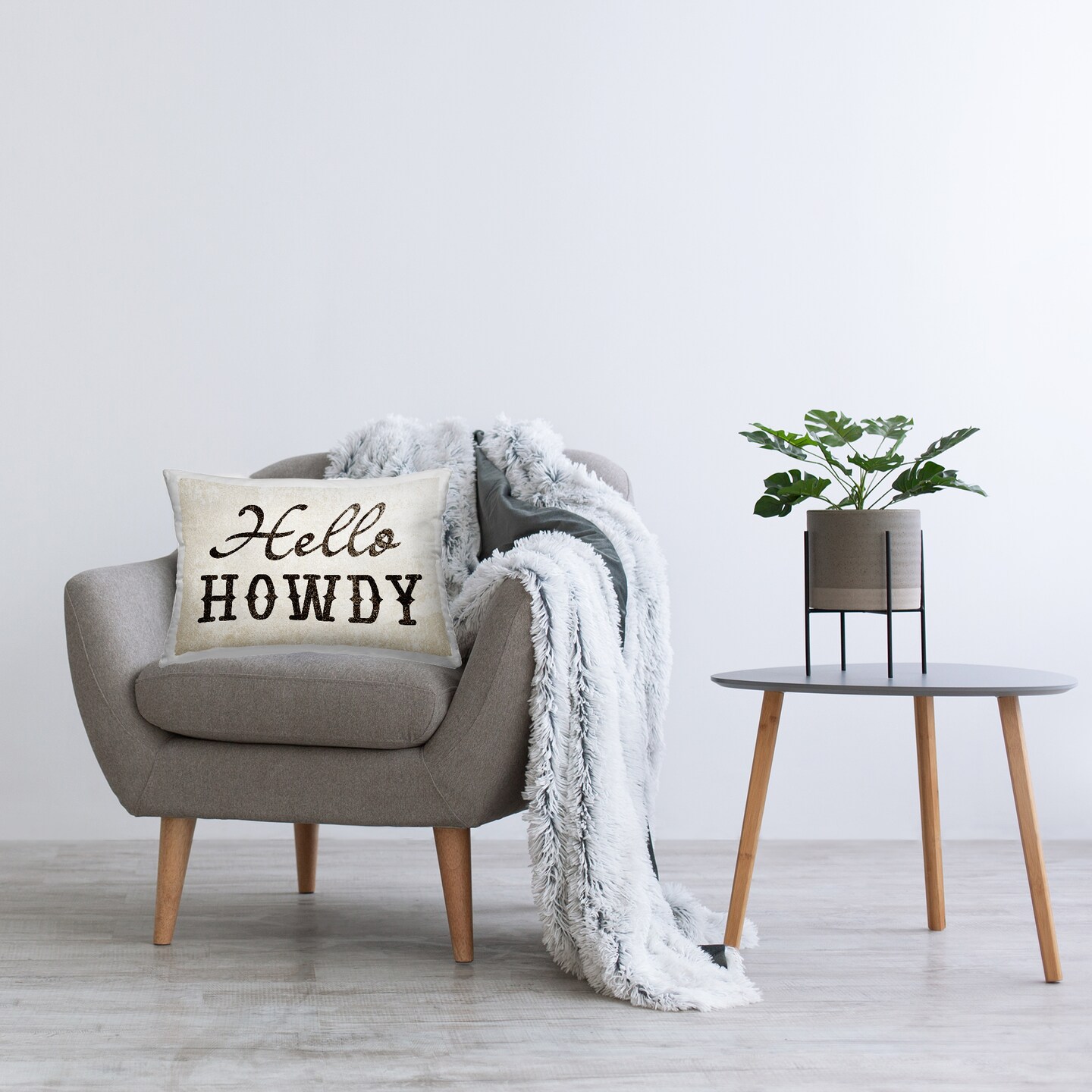 Western Hellow Howdy Decorative Printed Throw Pillow Design by Daphne Polselli, 14 x 7 x 20