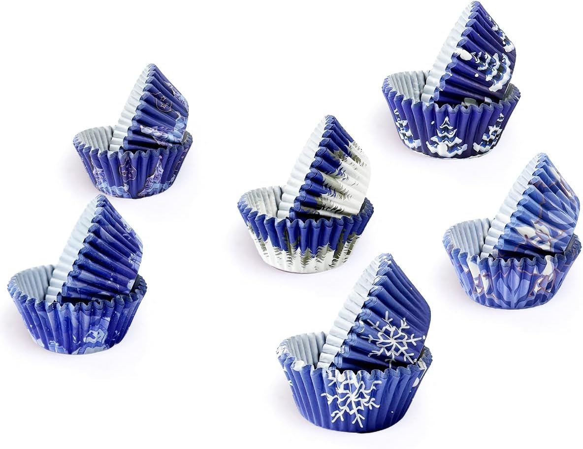 Christmas Mini 300PCS Gradient Cupcake Liners Cupcake Cups 6 Designs