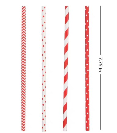 Red Assorted Paper Straws*