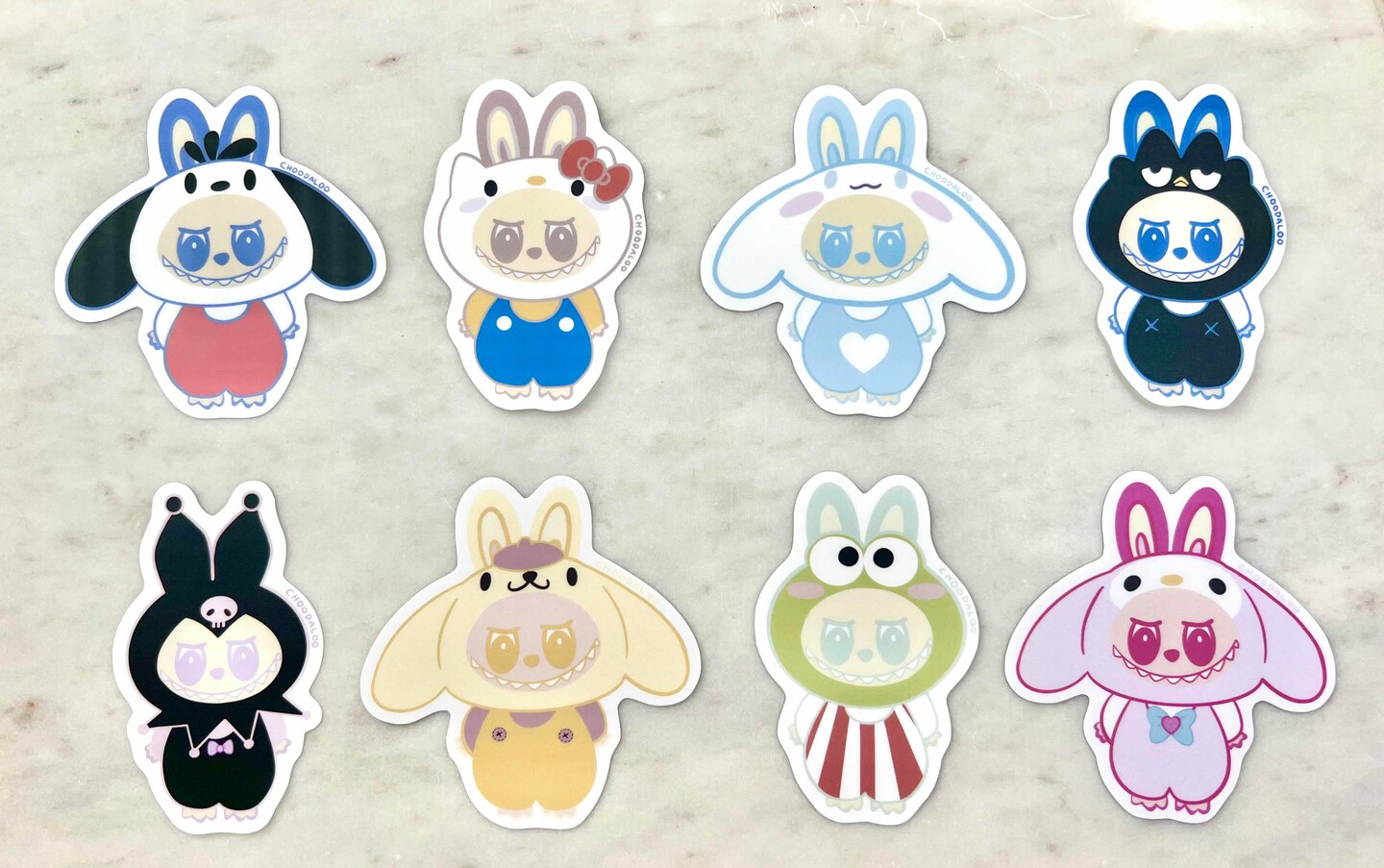 Labubu Vinyl Sticker Set | Labubu x Sanrio Friends | Set of 8