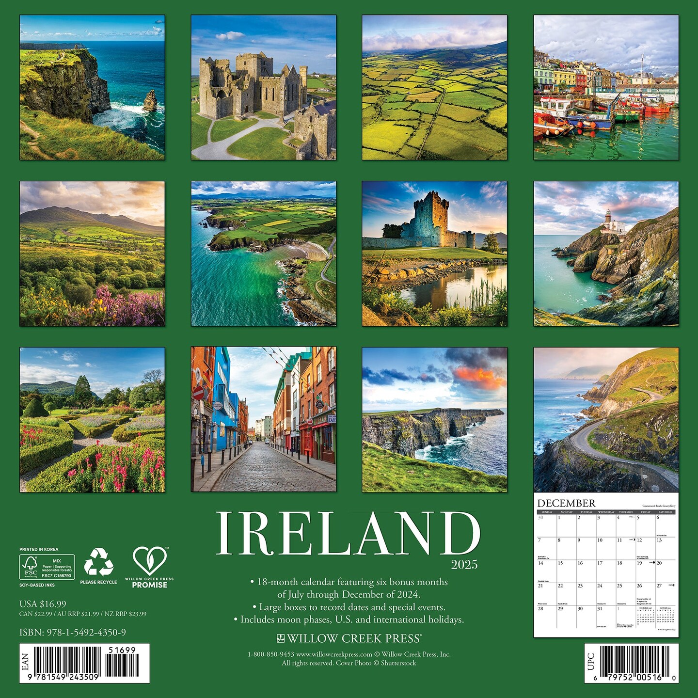 Ireland 2025 Wall Calendar