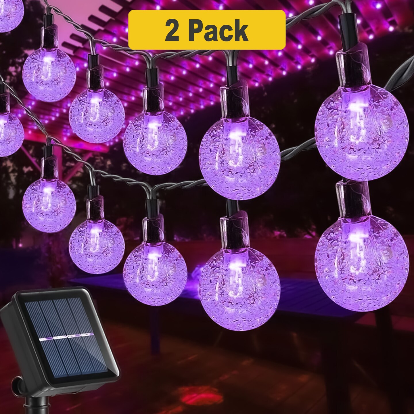 Decorative 30 LED Solar String Lights with Bubbly Globe Design