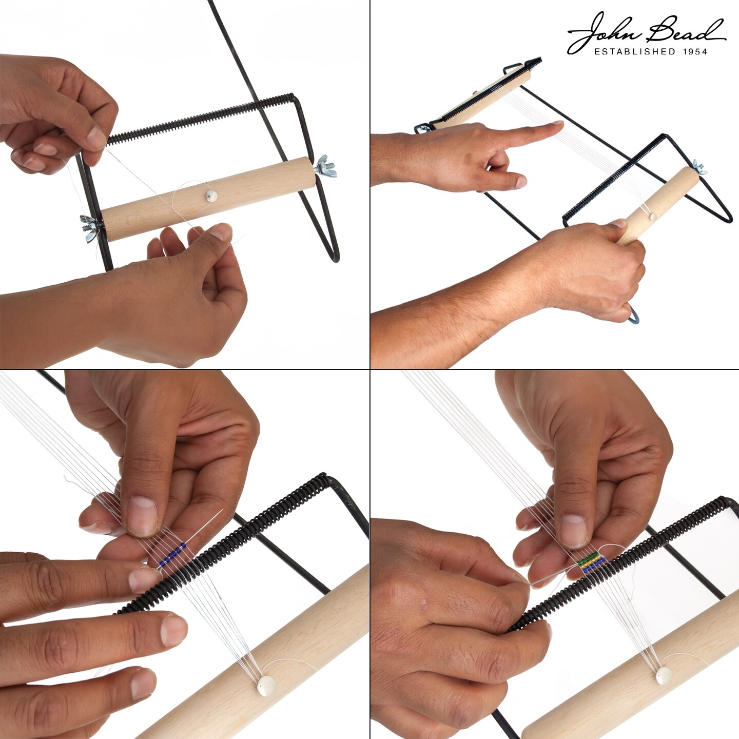 John Bead Metal Bead Loom Kit with Seed Beads &#x26; Tools