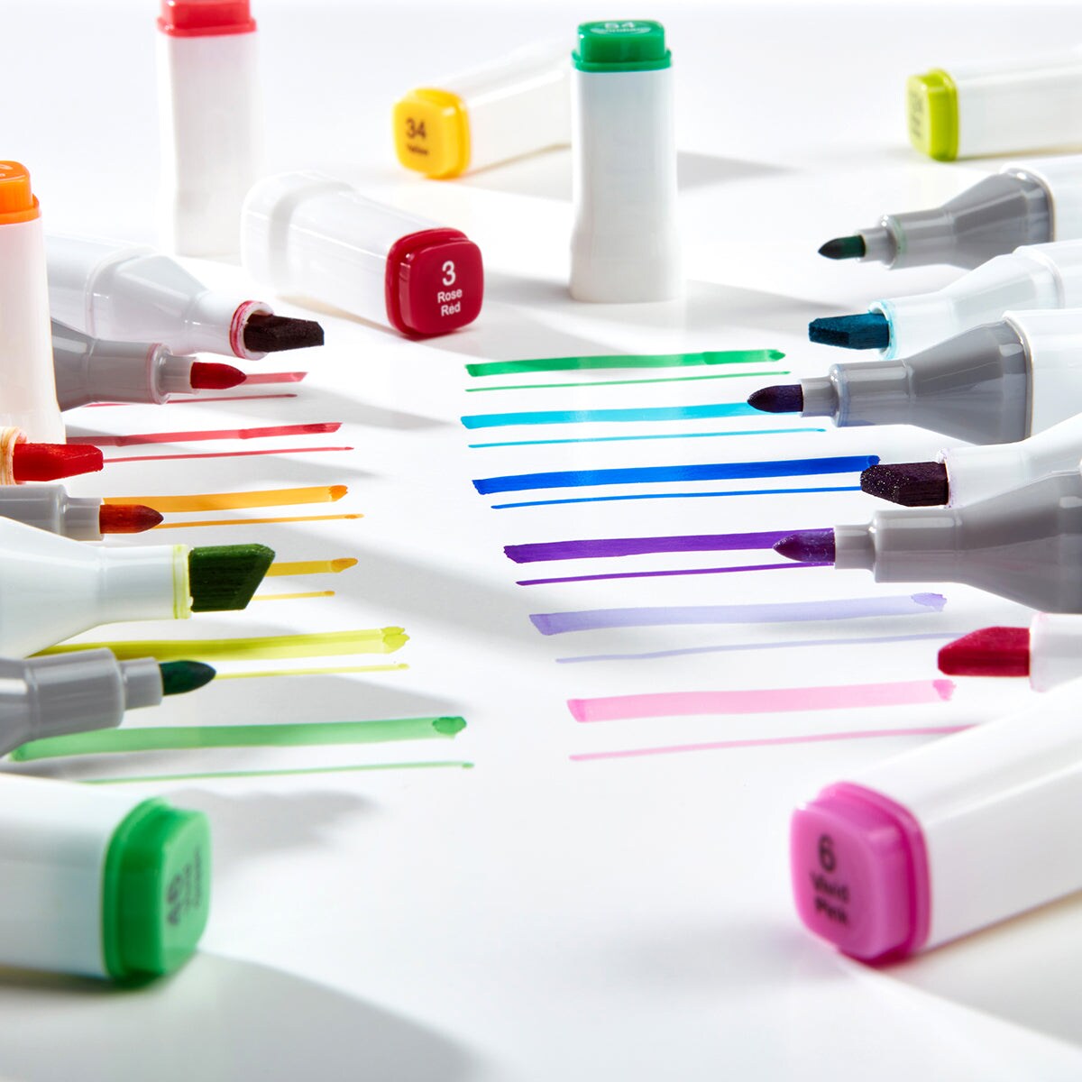 KINGART® PRO Double-Ended Alcohol Markers, 60 Colors, Fine & Chisel Tip