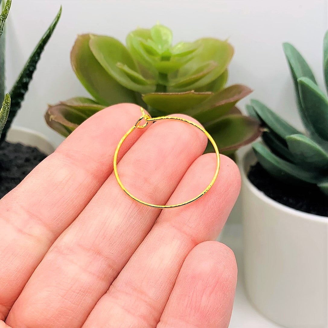 4, 20 or 50 Pieces: Gold Plated Wine Ring Bases - 25 mm