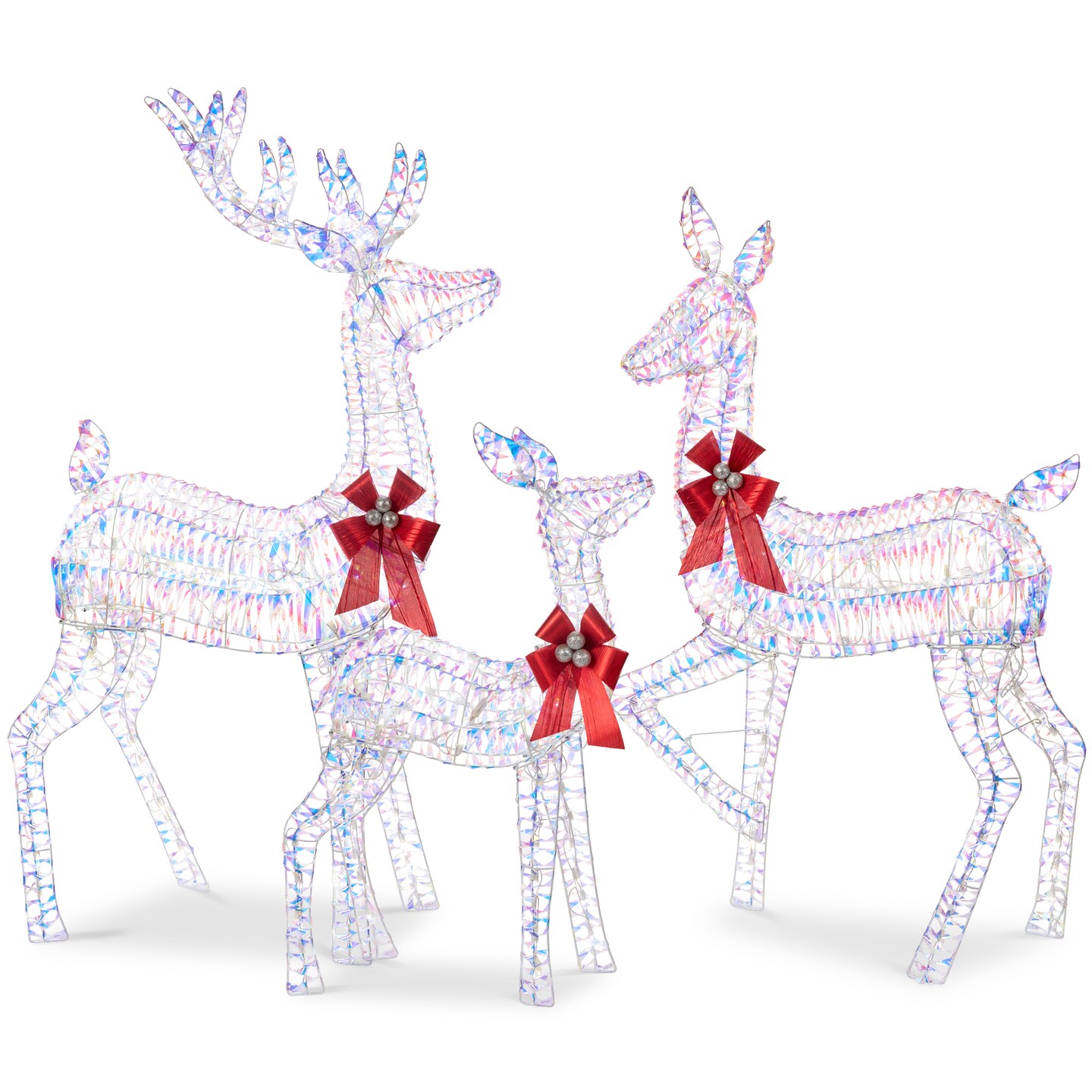 Best Choice Products 3-Piece Lighted Christmas Deer Set Outdoor Yard Decoration w/ 360 LED Lights, Stakes