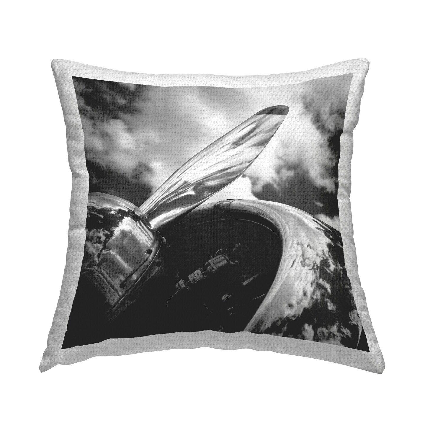 Propeller with Cloud Reflection Outdoor Printed Pillow Design by Chip Forelli, 18 x 7 x 18