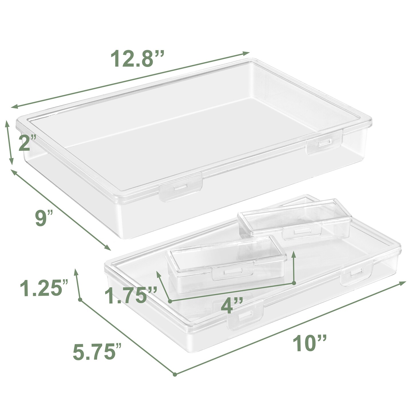 Sorbus 4 Piece Stackable Document & Paper Storage Box Set - Multipurpose for Letter, Check, Small office tools - Perfect for Office, Craft Supplies & More!