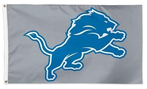 Detroit Lions Flag 3x5 Silver Logo Single Sided