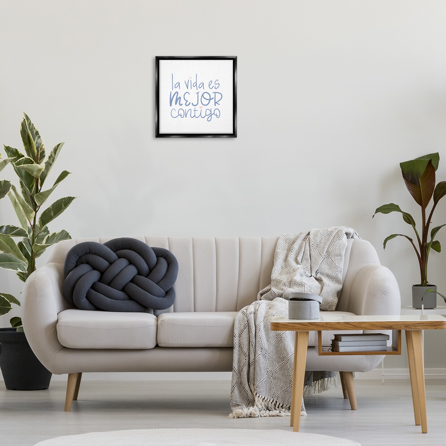 Stupell Industries La Vida Es Mejor Contigo Framed Floater Canvas Wall Art