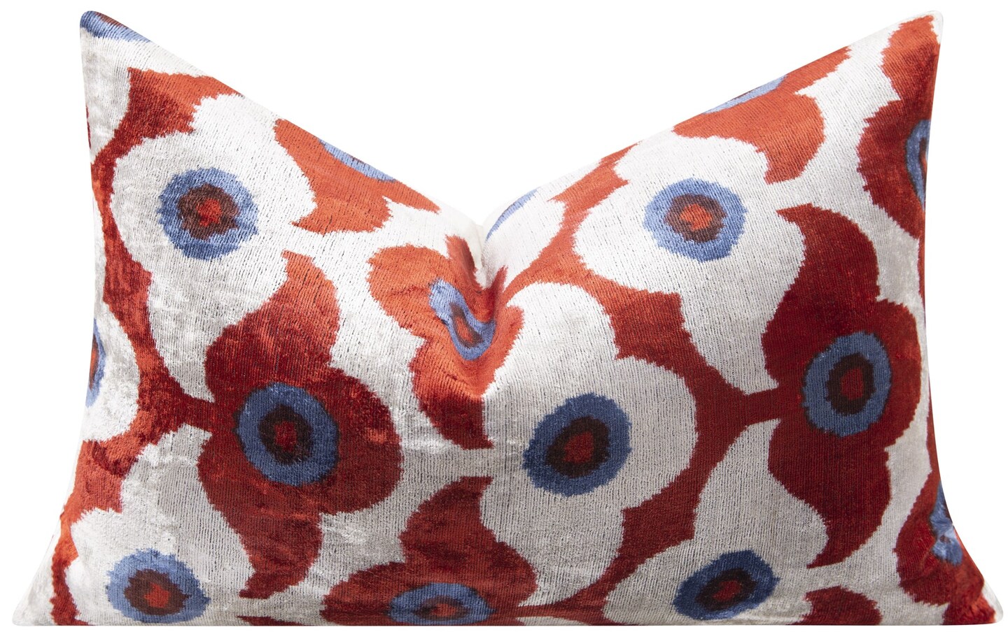 Luxury Handmade Silk Velvet Pillow 16x24, Red Rust, Blue White Design,  Super Soft MakerPlace by Michaels