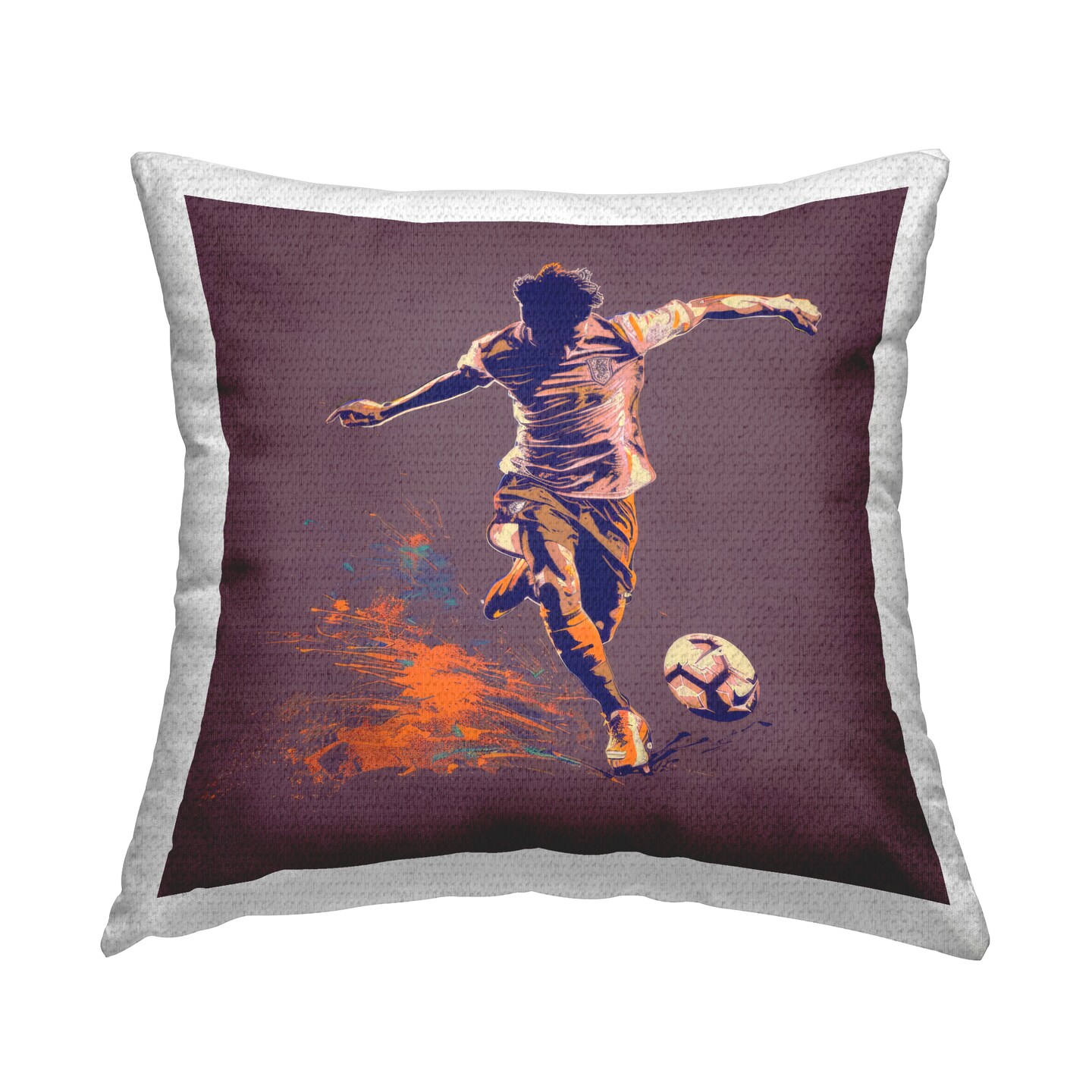 Winning Goal Abstract Athlete Outdoor Printed Pillow Design by Lazar Studio, 18 x 7 x 18