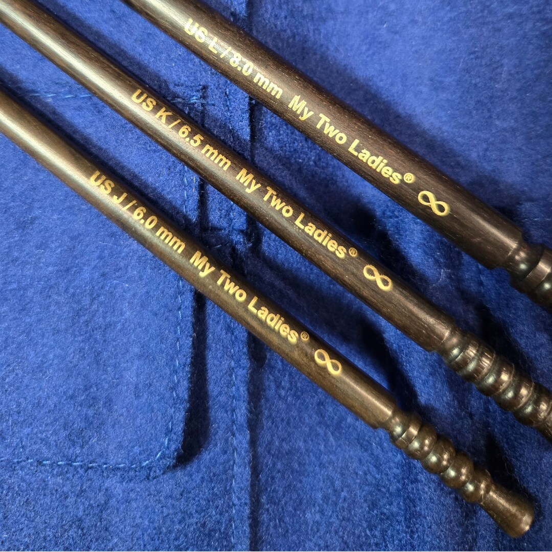 My Two Ladies | Infinity | Crochet Hook Set | Ebony | Sizes J, K, L, M, N, O