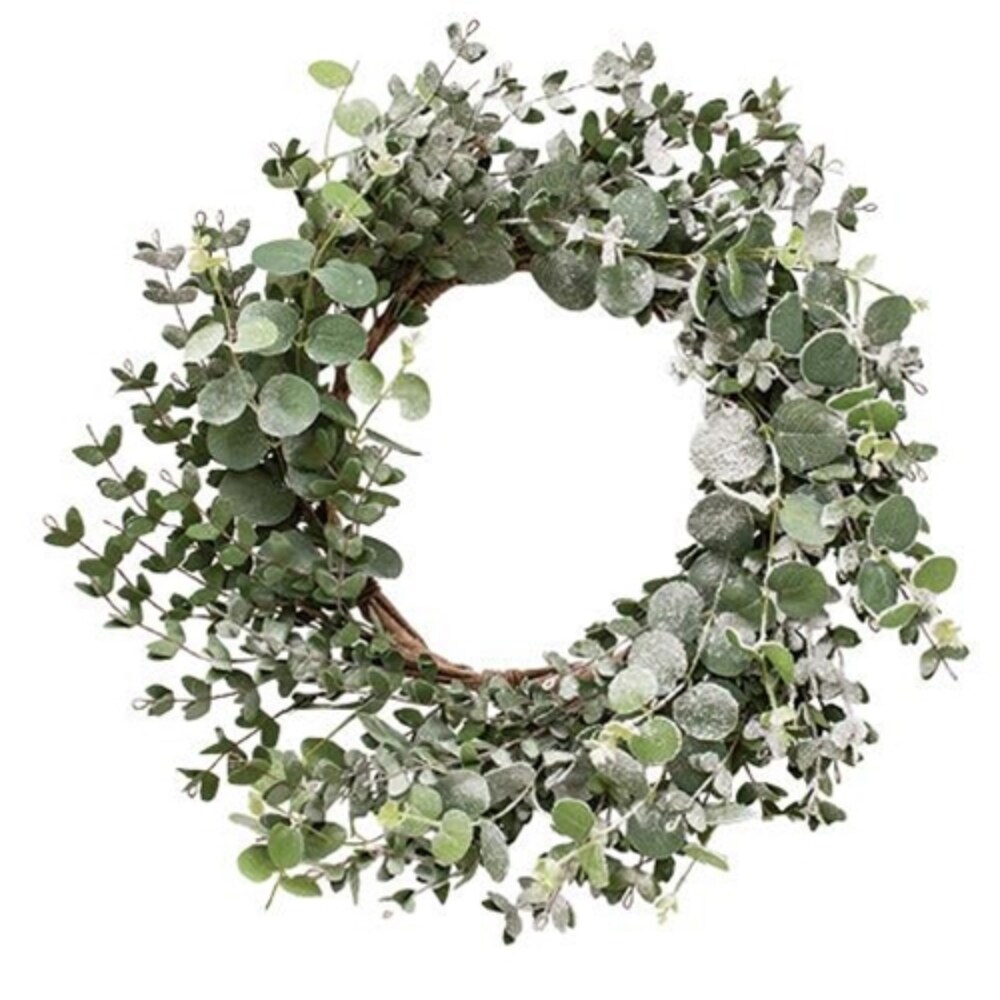 Snowy Eucalyptus Wreath 22&#x22;