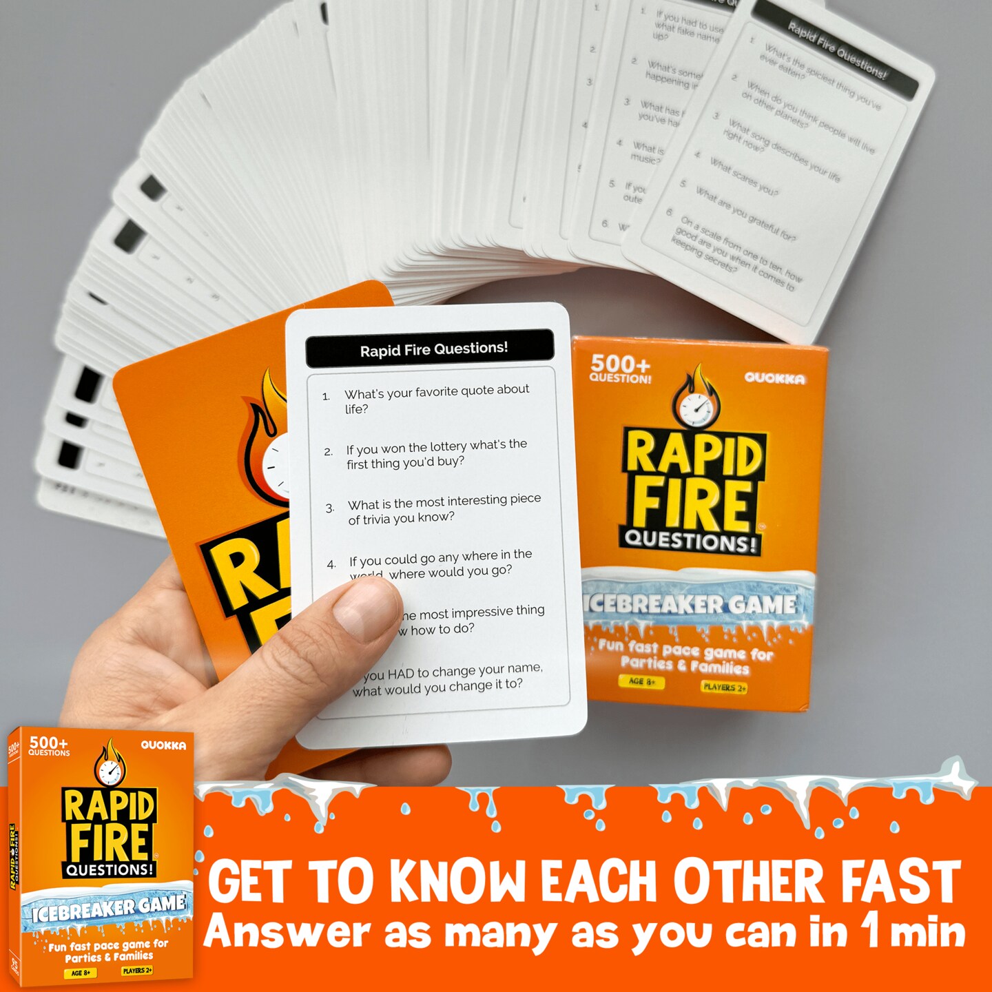 Rapid Fire Questions Kids &#x26; Family Card Quiz Game