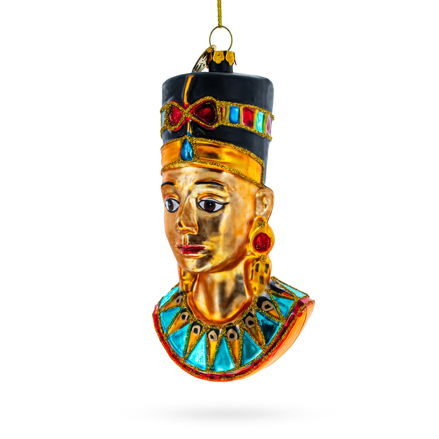 Egyptian Queen Nefertiti Blown Glass Christmas Ornament