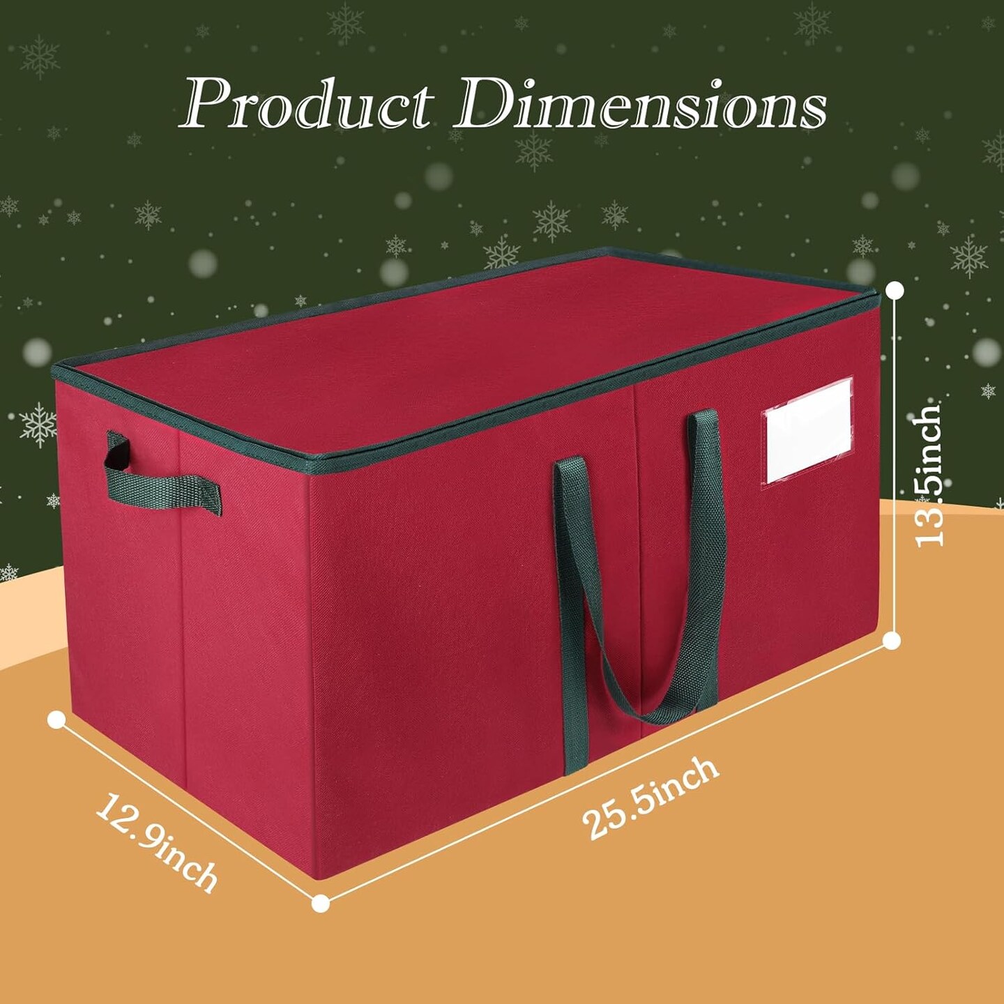 Christmas Ornament Storage Box, Store Up to 128 Ornaments, Durable Christmas Storage Container, Dual Zipper &#x26; Adjustable, Large Organizer Bin to Protect and Store Holiday Ornaments(Red)