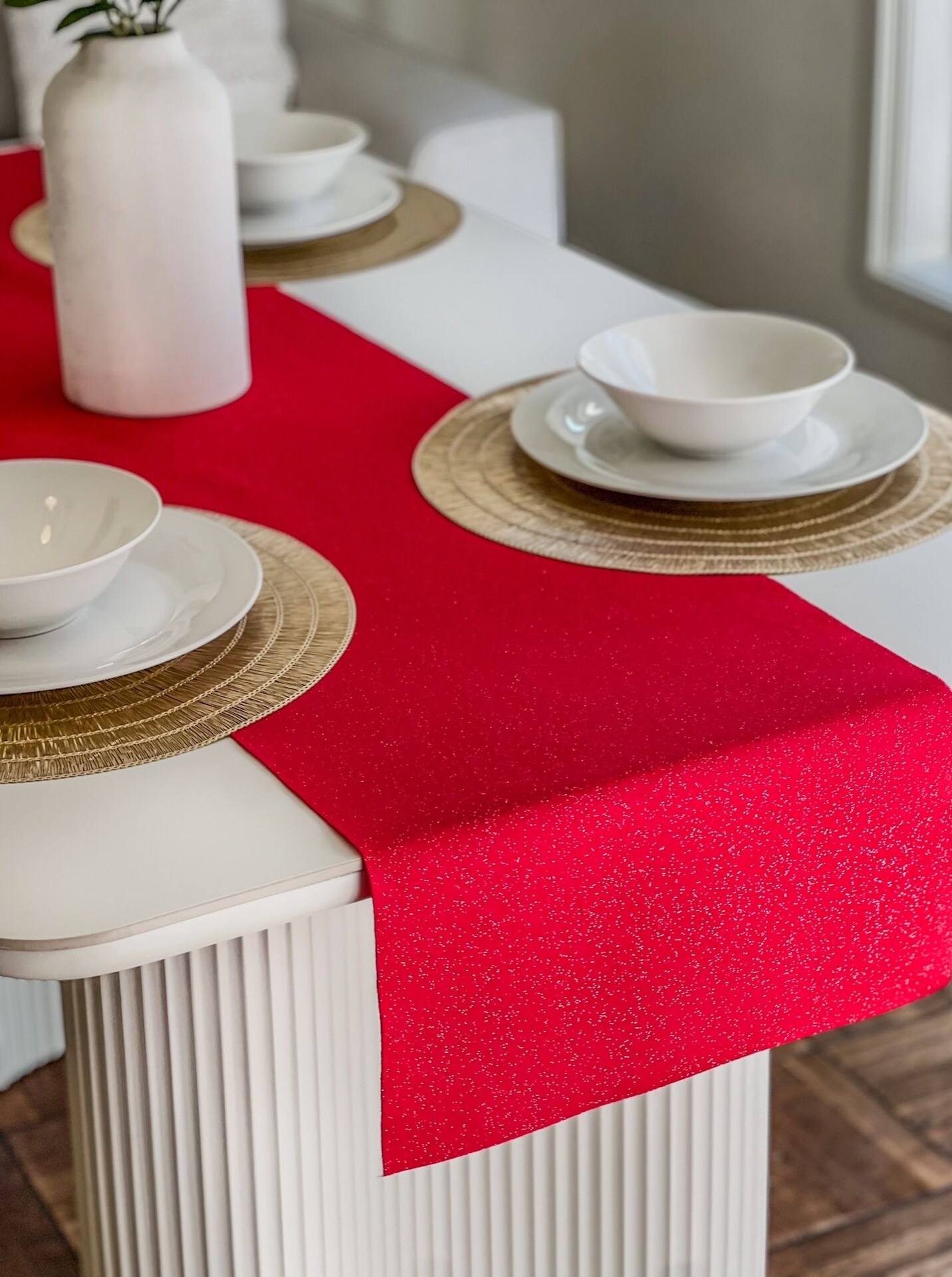 FabricLA Glitter Felt Table Runner | Sparkling Decor for Home, Events &#x26; Venues in Various Colors