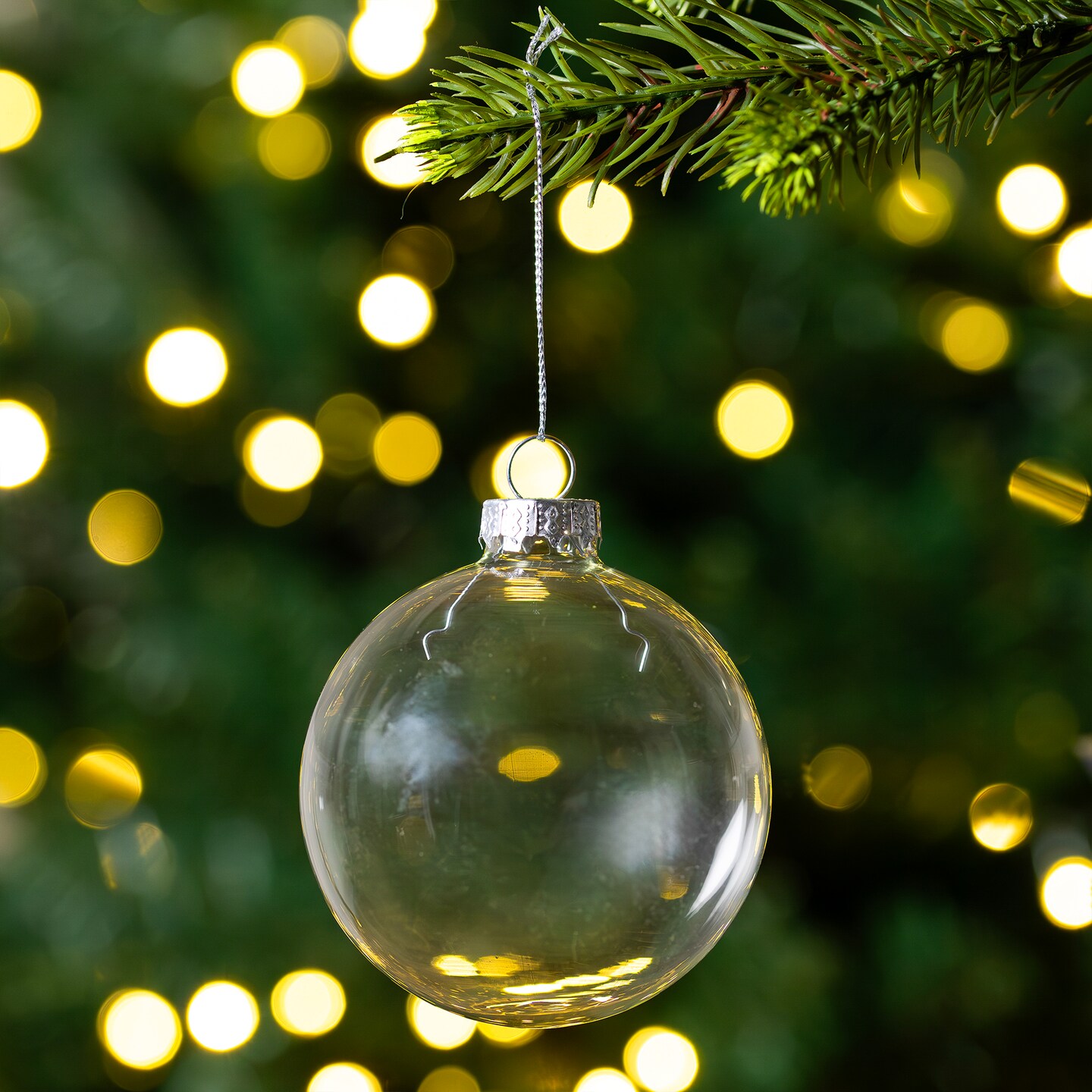 Northlight 6ct Clear and Silver Glass Christmas Ball Ornaments 3.25&#x22; (80mm)