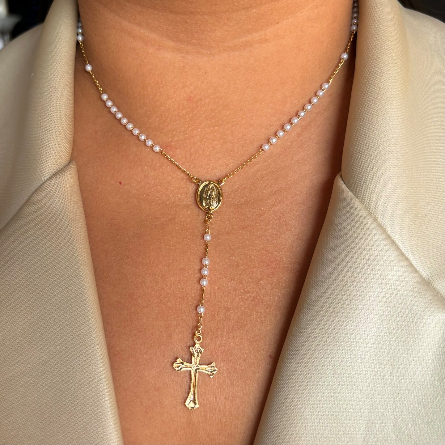 MASU PEARL TAPE ROSARY NECKLACE 十字架 【公式通販】
