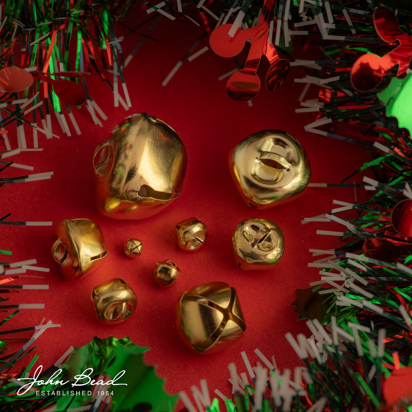 John Bead Gold Christmas Jingle Bells