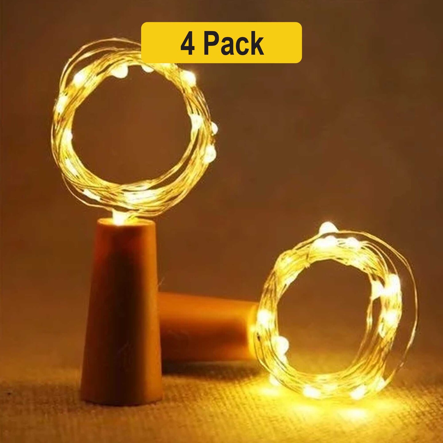 200 LED Plug-In Fairy Lights — Ultra-Flexible Silver Copper Wire, 64ft