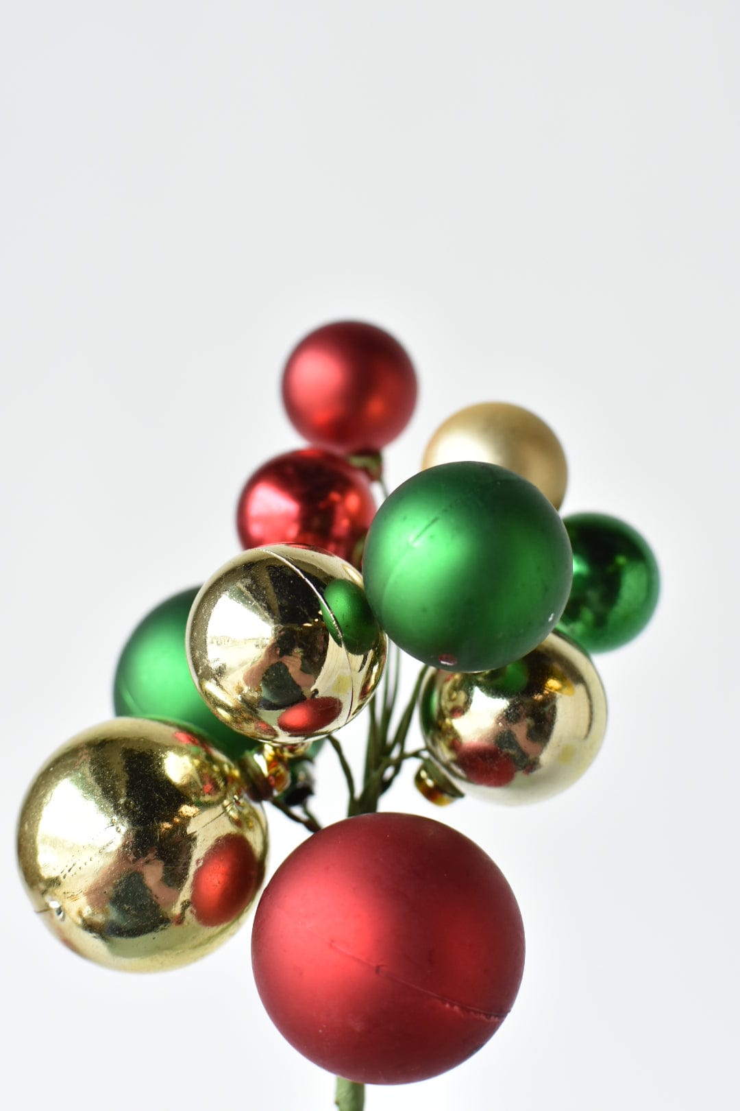 11&#x22; Red, Green, + Gold Ornament Cluster Pick