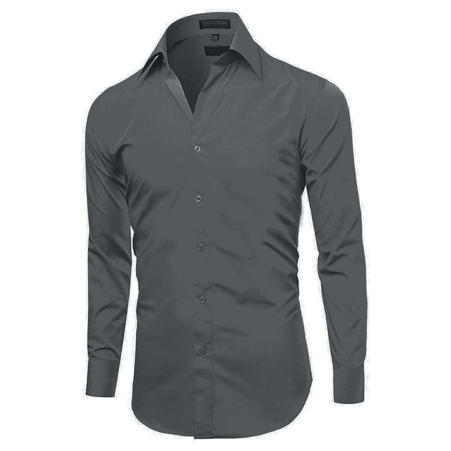 Charcoal Slim Fit Long Sleeve Polo Shirt