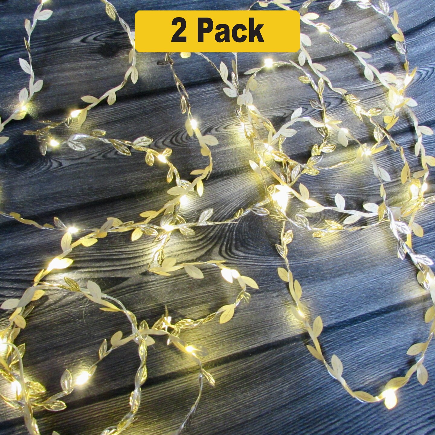 Botanical 20 LED Leaf Fairy String Lights — Battery Powered Vine Decor