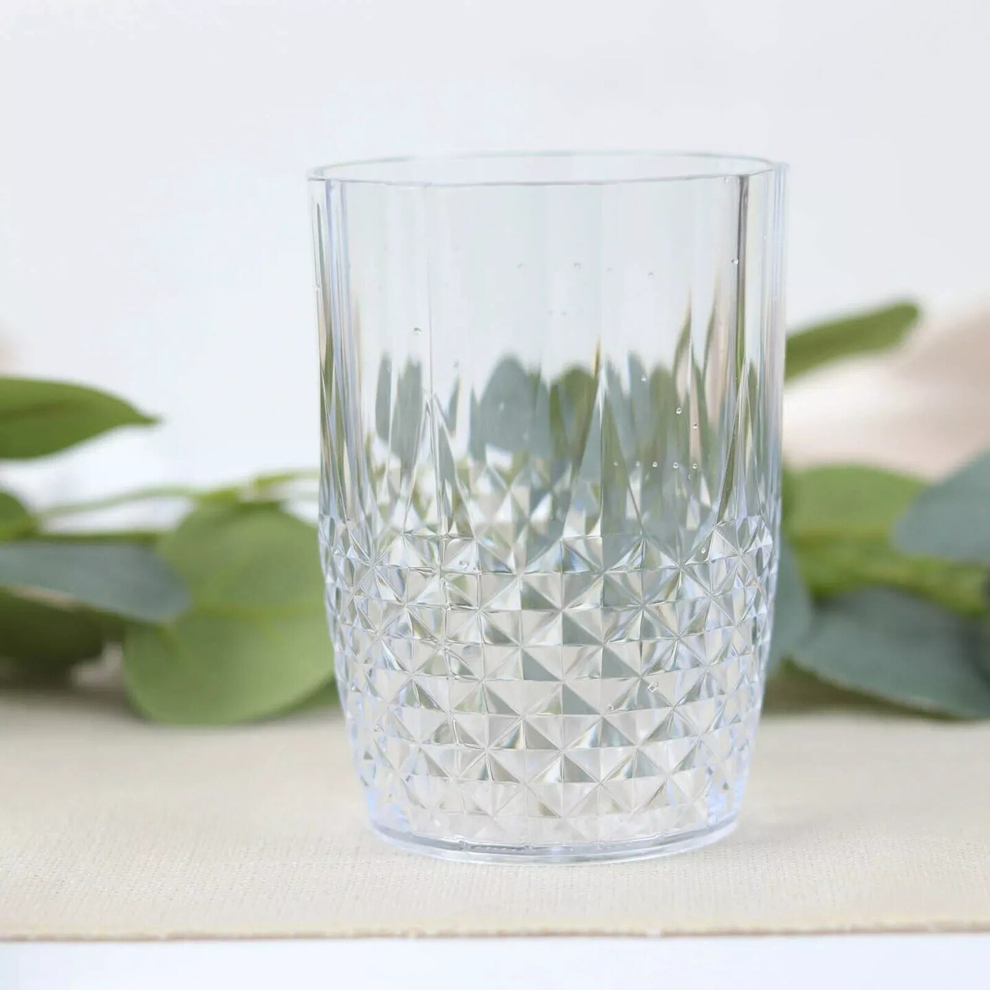 6 Crystal Clear 16 oz Plastic Disposable DRINKING GLASSES Party Events