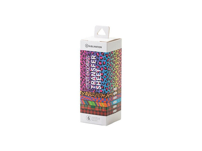 4.5&#x22; x 12&#x22; Assorted Sublimation Transfer Sheets II - 6 Pack