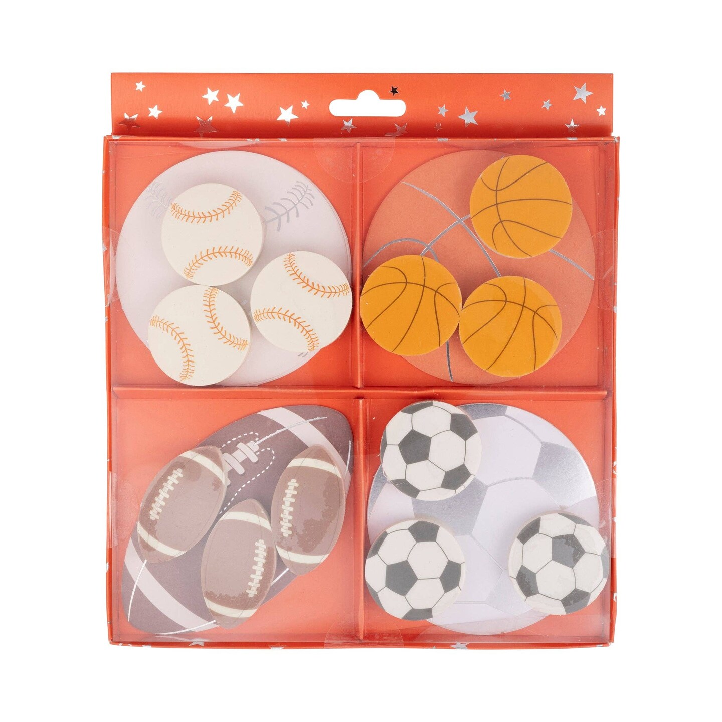SPORTS VALENTINES CARD &#x26; ERASER SET