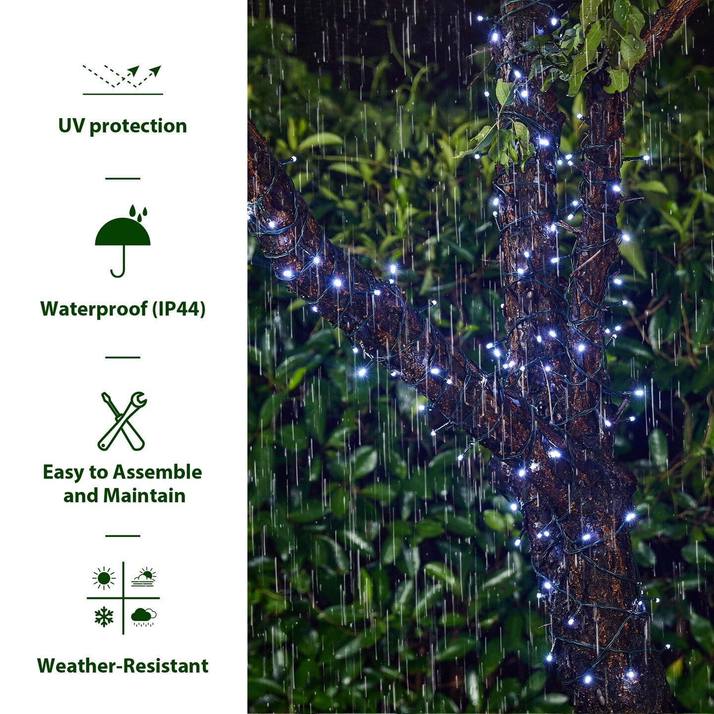 Set of 2 38.5ft. Solar String Light with 100 Lights