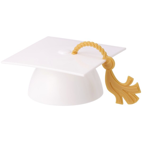 White Grad Cap With Tassel Layon