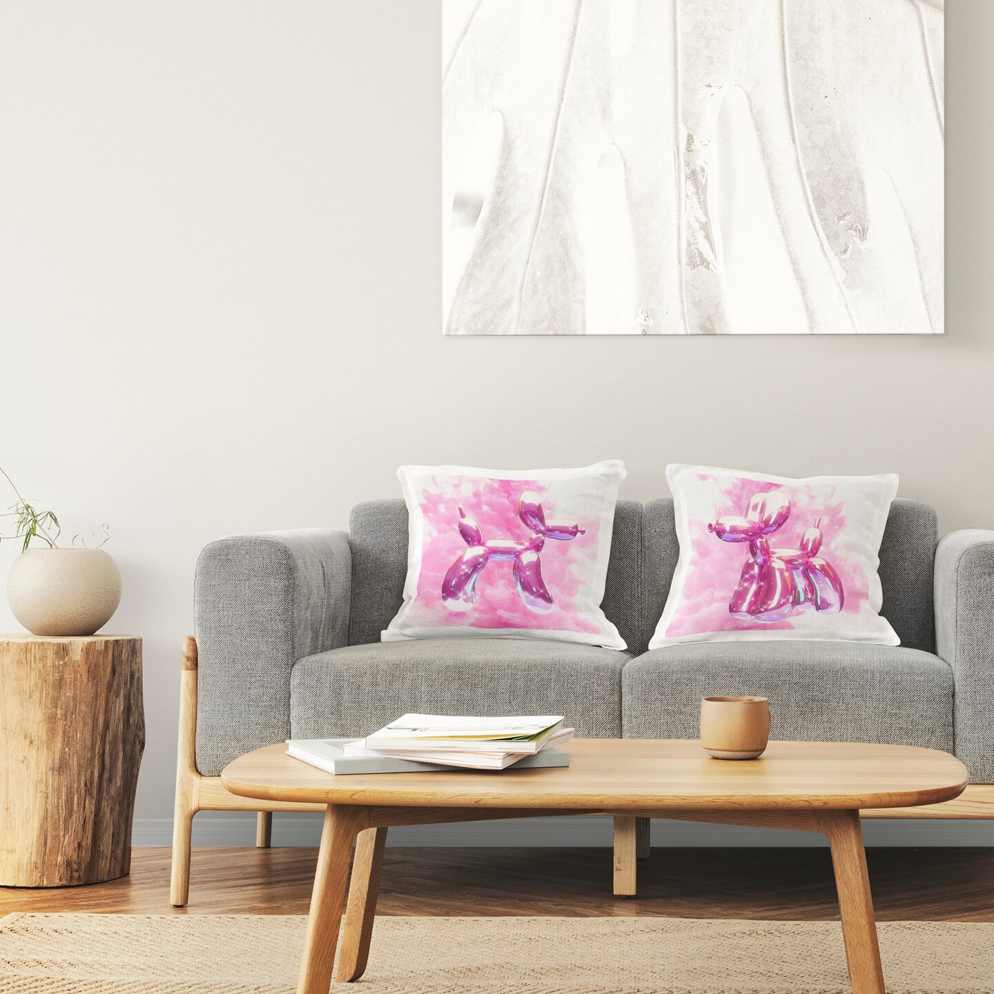 Shimmering Balloon Animals 2 PC Decorative Printed Throw Pillow Set Design by Ziwei Li, 18 x 7 x 18