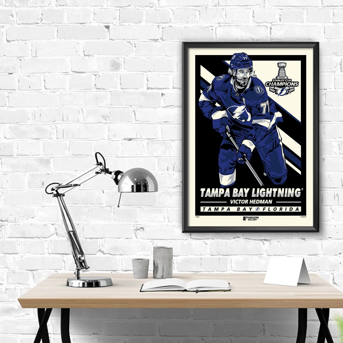 Phenom Gallery Victor Hedman Lightning 2020 Stanley Cup Champions Serigraph Print