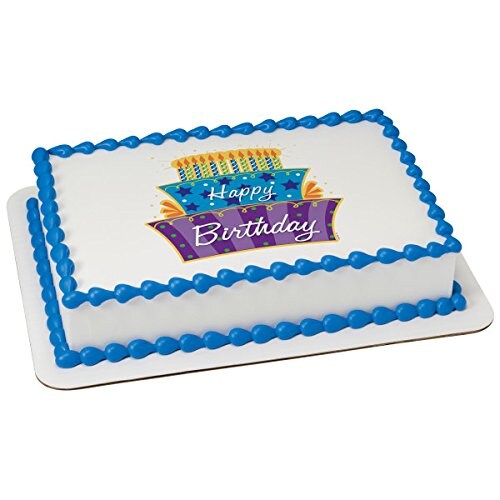 Happy Birthday PhotoCake&#xAE; Edible Cake Topper Icing Image for 1/4 Sheet cake or larger