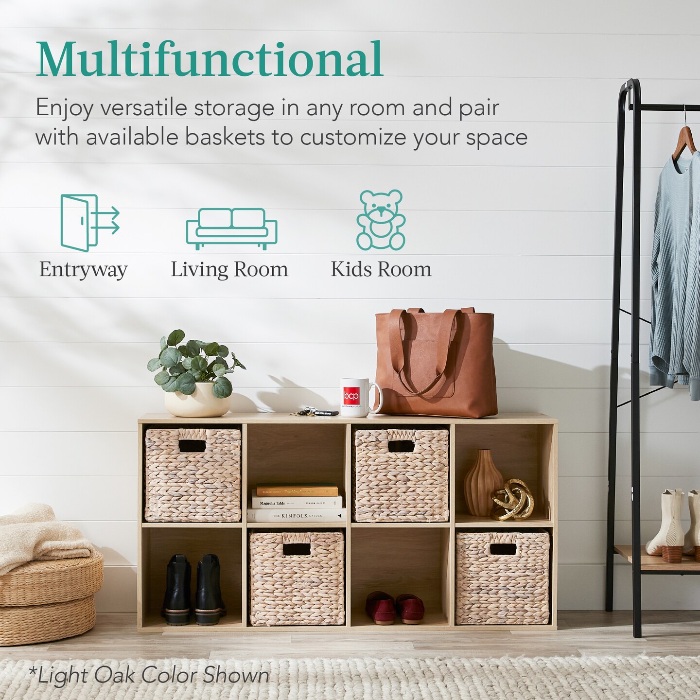 Best Choice Products 8-Cube Bookshelf, 13.5in Display Storage System, Organizer w/ Removable Back Panels