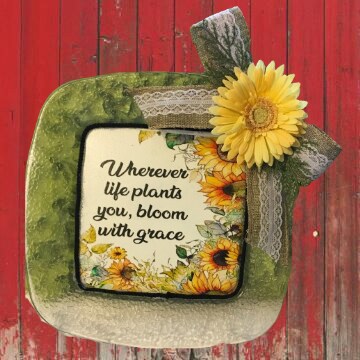 Targa In Latta Vintage Con Scritta Motivazionale Inglese – Girasole E Frase 'Take A Deep Breath And Smile' – Decorazione Da Parete Per Casa, Bar, Garage