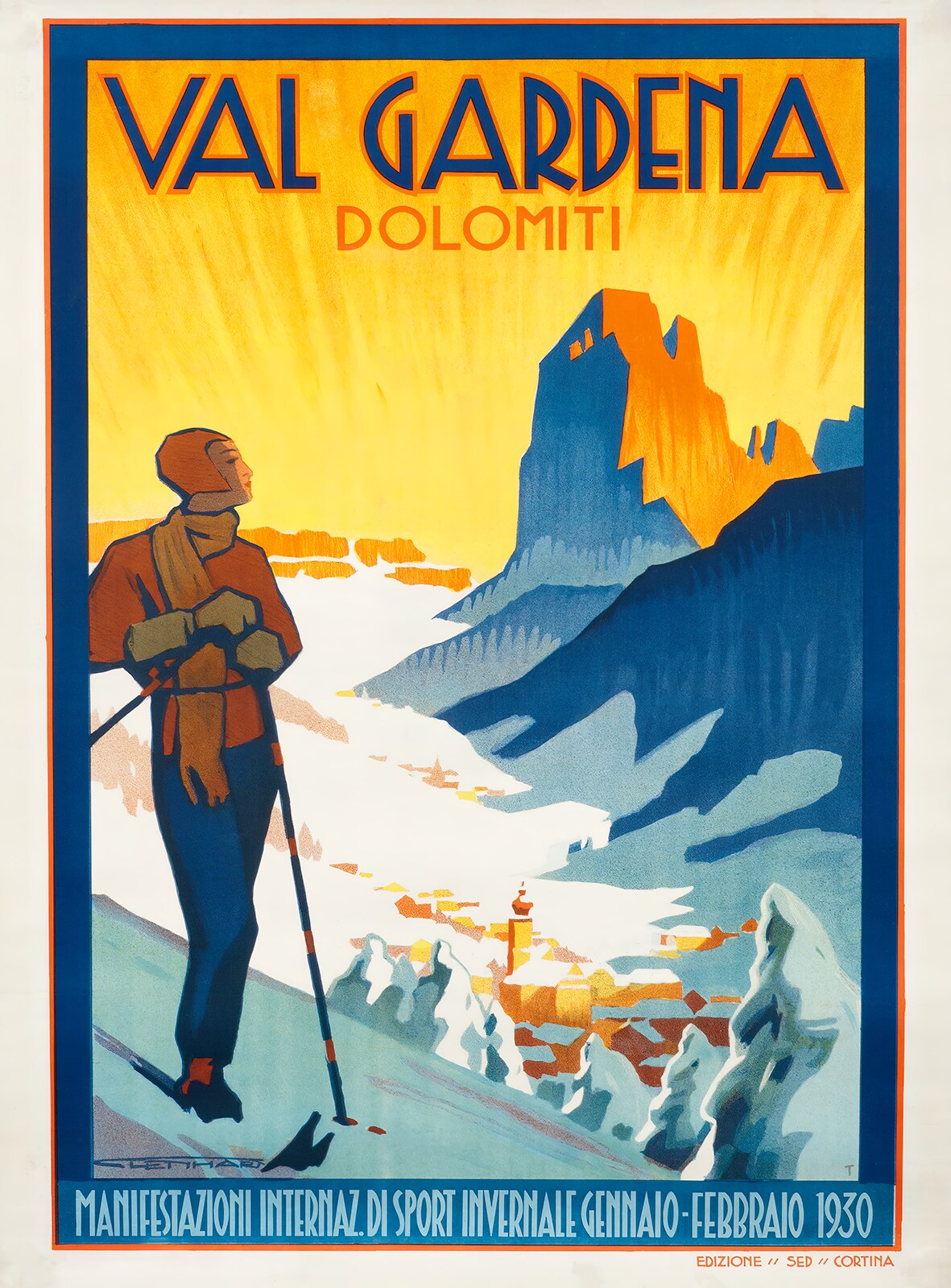 Val Gardena - Vintage ski Poster Prints
