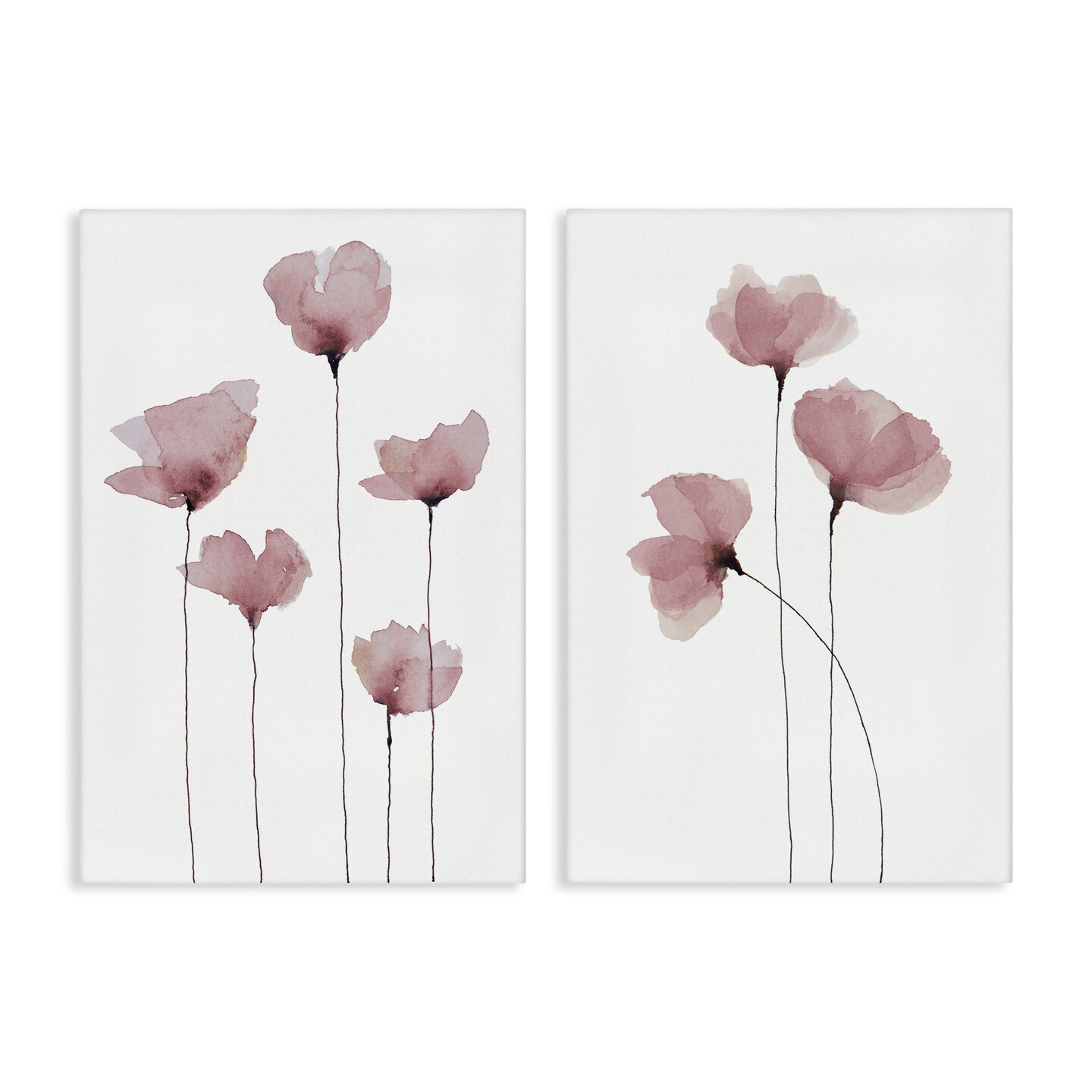 Stupell Industries Poppies Standing Tall 2 pc Canvas Wall Art Set Design by Krinlox