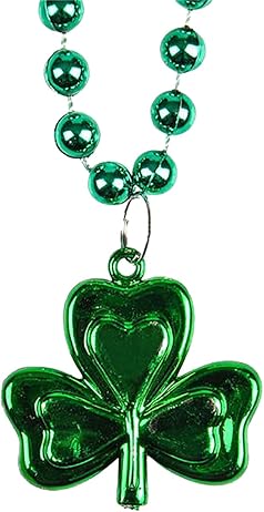 4E&#x27;s Novelty St Patricks Day Beads Necklace Bulk (72 Pack) Green Shamrock Beads Shot Glass Assortment - St Patricks Day Gifts for Kids, 33&#x22; 8mm Irish Kids Party Favor Supplies Costume Accessories