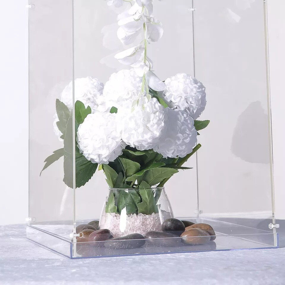 12-Inch tall Clear Acrylic DISPLAY BOX CENTERPIECE Party Column Pedestal Riser
