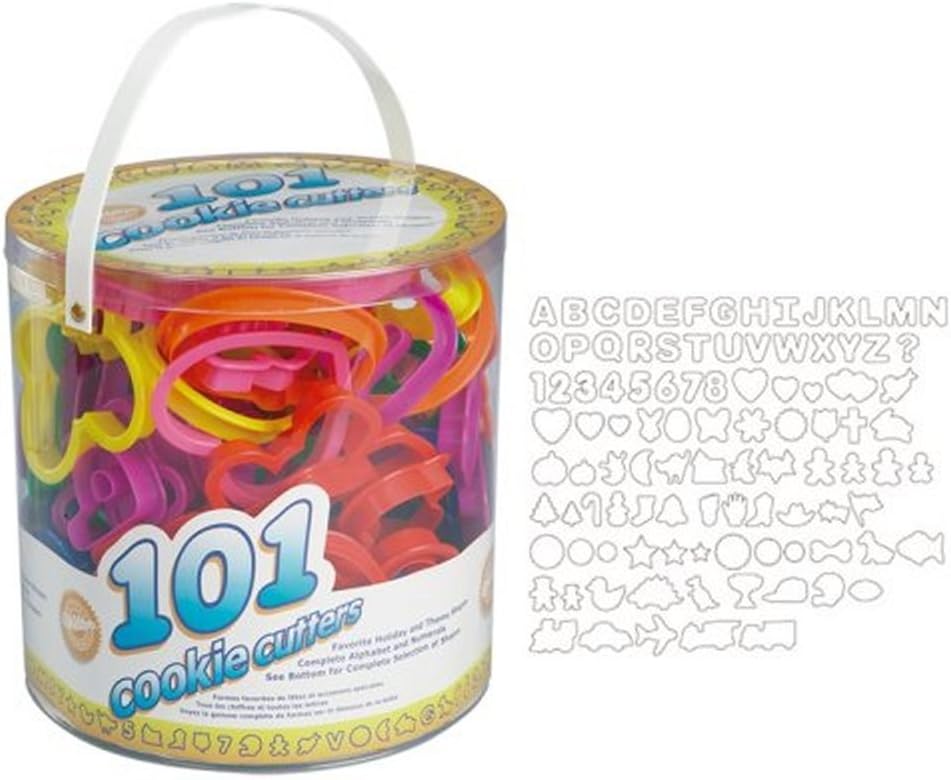 Cookie Cutters Set 101-Piece Alphabet Numbers Holiday Shapes Set