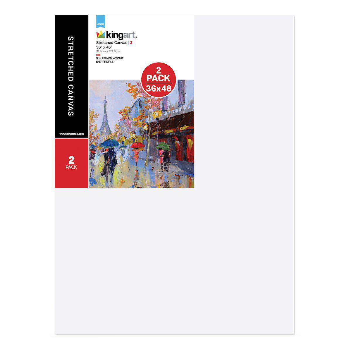 KINGART&#xAE; Stretched Canvas 36&#x22; x 48&#x22;, 2-Pack